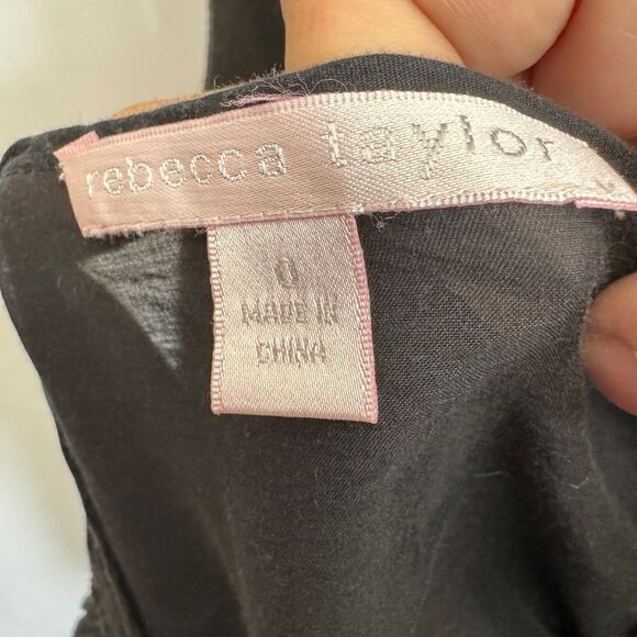 Rebecca Taylor Silk Blend Top Black - Picture 5 of 12